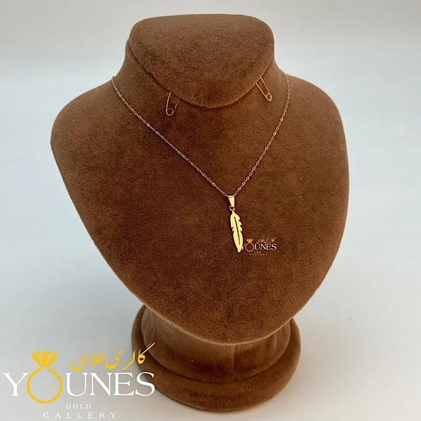 آویز پر مینیمال طلا لیزری